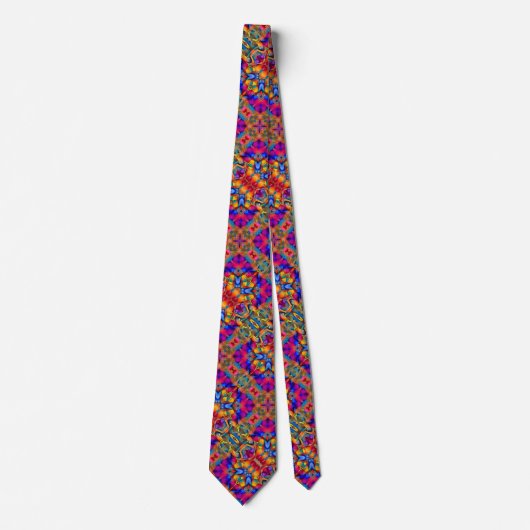 Crazy Colorful Psychedelic Hologram Llama Pattern Krawatte (Vorderseite)