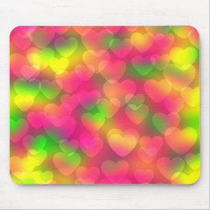 Crazy Colors Heart Bokeh-Computer Mousepad