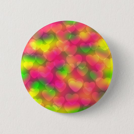 Crazy Colors Hearts Bokeh BUTTON BUTTON (Vorderseite)