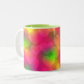 Crazy Colors Hearts Bokeh-Two Toned Coffee Tasse (Vorderseite Links)