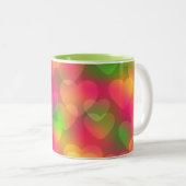 Crazy Colors Hearts Bokeh-Two Toned Coffee Tasse (VorderseiteRechts)