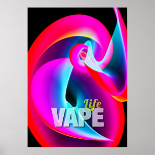 Crazy Cool Vape Cloud Abstrakt Poster