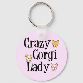 Crazy Corgi Lady Schlüsselanhänger