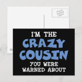 Crazy Cousin Humorer Familienspass Postkarte (Vorne/Hinten)