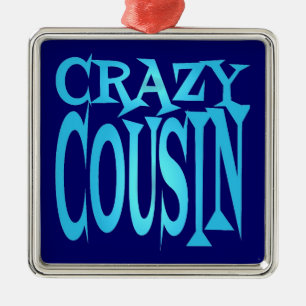Crazy Cousin in Blue Ornament Aus Metall