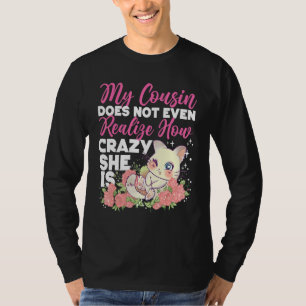 Crazy Cousin Niedliche Katze mit Rose T-Shirt