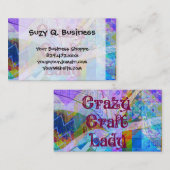 Crazy Craft Lady Blue Lila Butterfly Zickzack Col Visitenkarte (Vorne/Hinten)