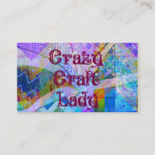 Crazy Craft Lady Blue Lila Butterfly Zickzack Col Visitenkarte (Rückseite)