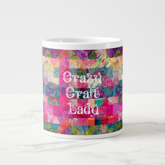 Crazy Craft Lady farbenfrohe Muster Vibranly Craft Jumbo-Tasse (Vorderseite)