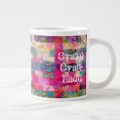 Crazy Craft Lady farbenfrohe Muster Vibranly Craft Jumbo-Tasse (Rechts)
