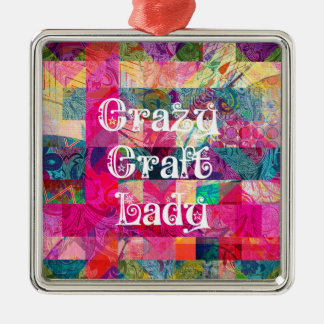 Crazy Craft Lady farbenfrohe Muster Vibranly Craft Ornament Aus Metall