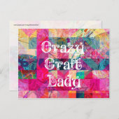 Crazy Craft Lady farbenfrohe Muster Vibranly Craft Postkarte (Vorne/Hinten)