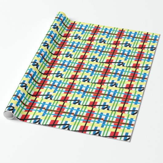 Crazy Crisscross Streifen Geschenkpapier (Ungerollt)