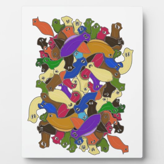 Crazy Cross Mit Augen Planarian Worms Design 2 Fotoplatte (Vorderseite)