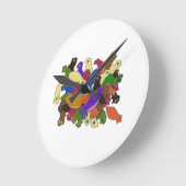 Crazy Cross Mit Augen Planarian Worms Design 2 Runde Wanduhr (Winkel)