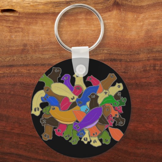 Crazy Cross Mit Augen Planarian Worms Design 2 Schlüsselanhänger (Rückseite)