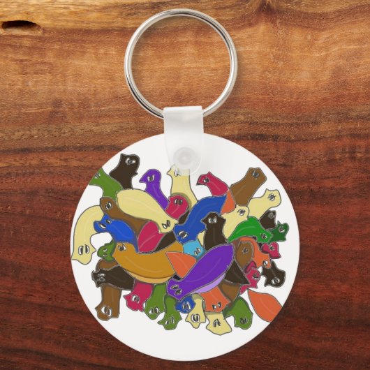 Crazy Cross Mit Augen Planarian Worms Design 2 Schlüsselanhänger (Vorderseite)