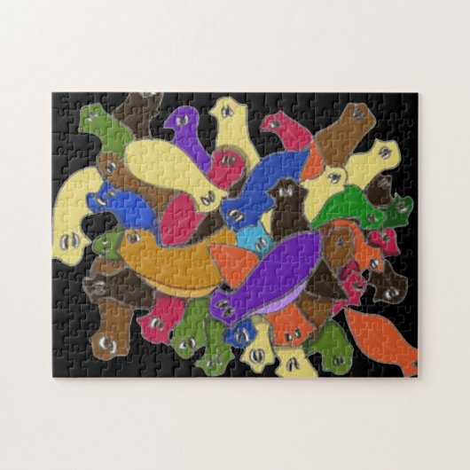 Crazy Cross mit Augen Planarians Puzzle (Horizontal)