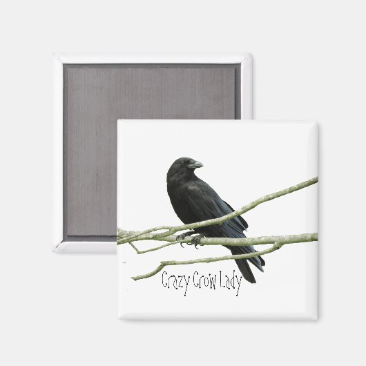 Crazy Crow Lady Magnet (Vorderseite/Rückseite)