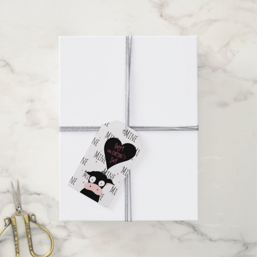 Crazy Cute “Only Moooooo!” Cow Pun  Geschenkanhänger (Mit Garn)