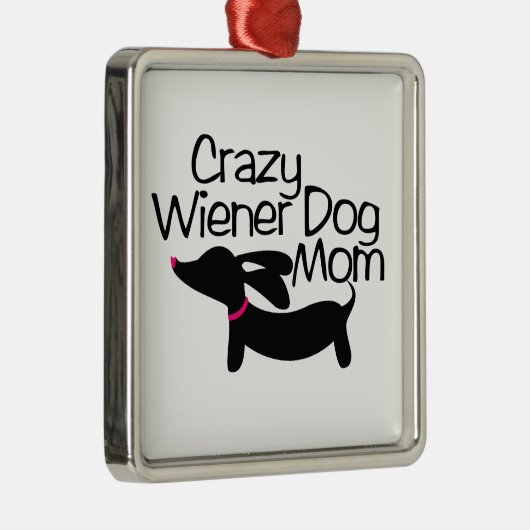 Crazy Dackel Hund Mama Dackel Weihnachtsfeier Silbernes Ornament (Rechts)