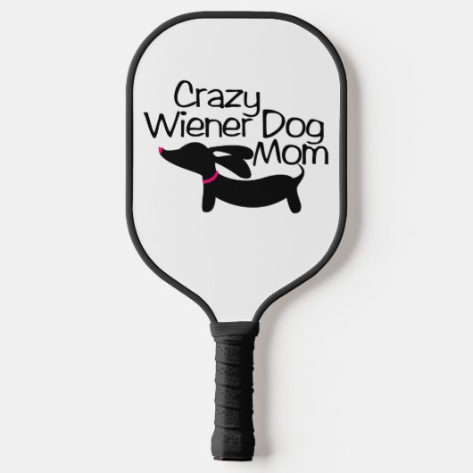 Crazy Dackel Hund Mama Pickleball Paddle (Rückseite)