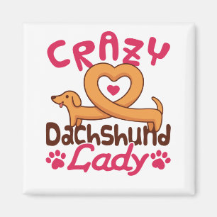 Crazy Dackel Lady Dackel Mama Magnet