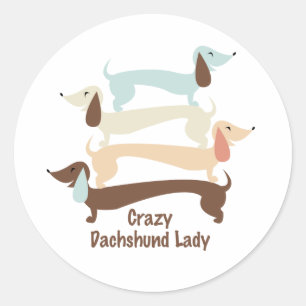 Crazy Dackel Lady Stickers
