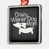 Crazy Dackel Silbernes Ornament (Links)