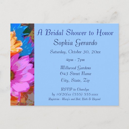 "Crazy Daisies" (1) - Einladung zur Brautdusche (Vorderseite)