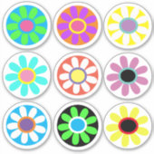 Crazy Daisies, Pop Art, Aufkleber (Vorderseite)