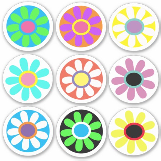 Crazy Daisies, Pop Art, Aufkleber (Vorderseite)