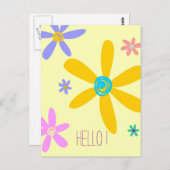 Crazy Daisy Postkarte (Vorne/Hinten)
