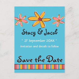 Crazy Daisy "Save the Date" Postcard Ankündigungspostkarte