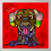 Crazy Dalmatiner Hund handgemalt Poster (Vorne)