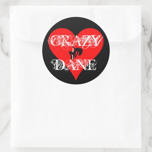 Crazy Dane Sticker (Tasche)