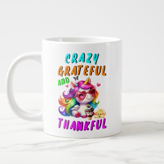 Crazy dankbar und dankbar Jumbo-Tasse (Links)