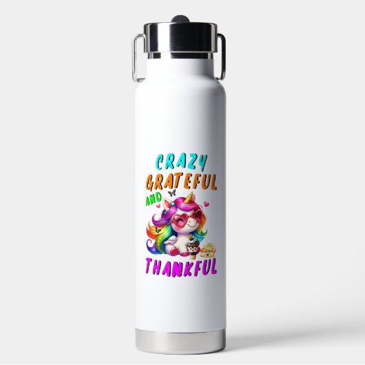 Crazy dankbar und dankbar trinkflasche (Vorderseite)