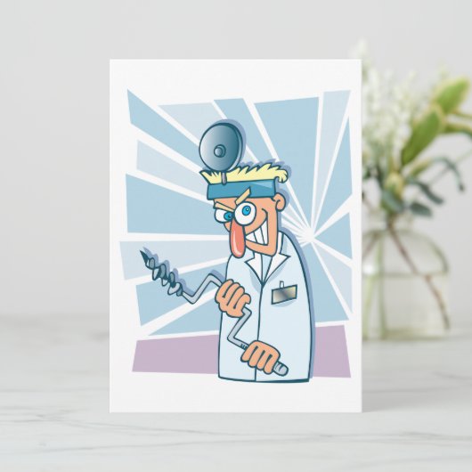 Crazy Dentist Einladungen (Stehend Vorderseite)