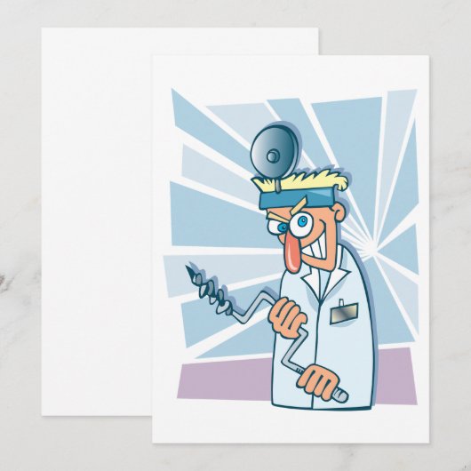 Crazy Dentist Einladungen (Vorne/Hinten)