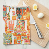 Crazy Diamond Floral Art Muster Orange Kitchen Geschirrtuch (Viertel Falte)