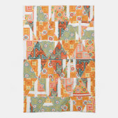 Crazy Diamond Floral Art Muster Orange Kitchen Geschirrtuch (Vertikal)