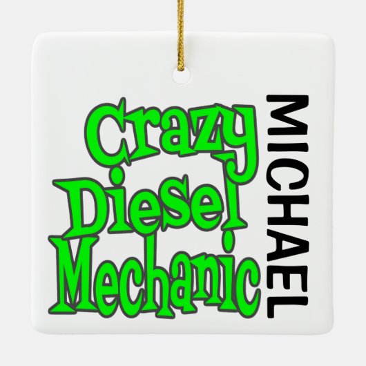Crazy Diesel Mechanic CUSTOM Keramikornament (Rückseite)