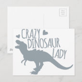 Crazy Dinosaur Lady Postkarte (Vorne/Hinten)