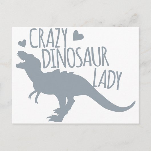 Crazy Dinosaur Lady Postkarte (Vorderseite)