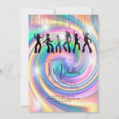 Crazy disco holografische psychedelische Geburtsta Einladung (Vorderseite)