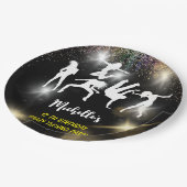 Crazy disco techno psychedelic Geburtstag Pappteller (Schrägansicht)