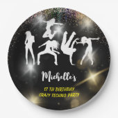 Crazy disco techno psychedelic Geburtstag Pappteller (Vorderseite)