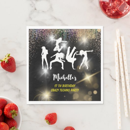 Crazy disco techno psychedelic Geburtstag Serviette (Beispiel)
