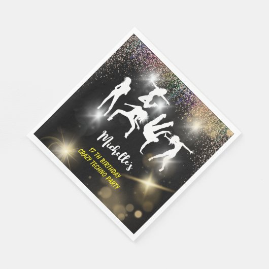 Crazy disco techno psychedelic Geburtstag Serviette (Ecke)